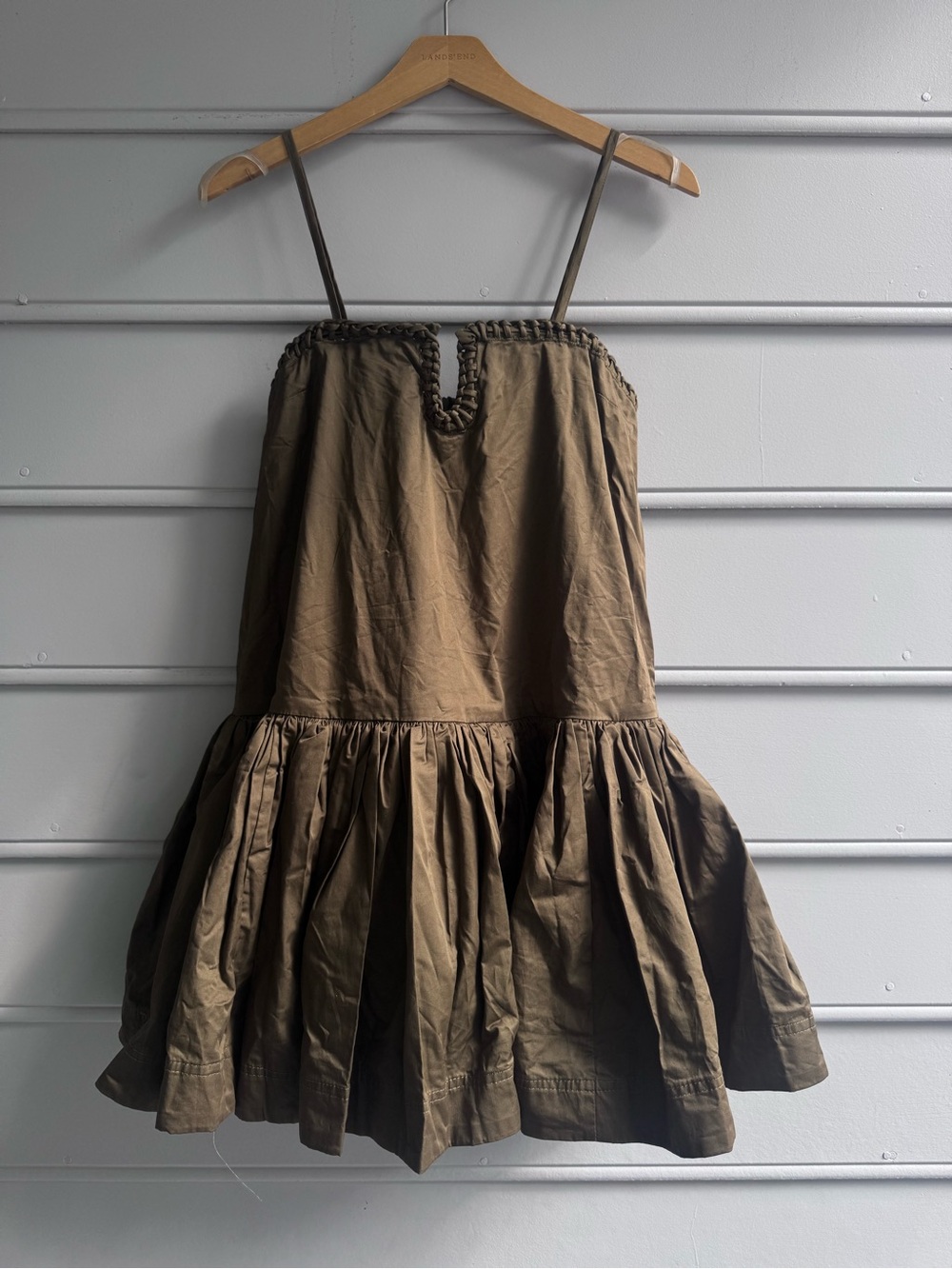 Braided Trim Olive Mini Sundress